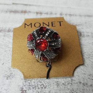 ⚡NWT Monet red and silver ring